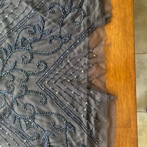 Slate Grey Beaded Gown Size 12 Pisarro - Picture 6 of 9